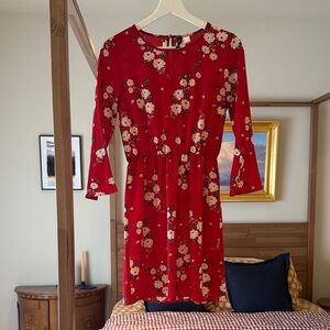 Floral Red Dress